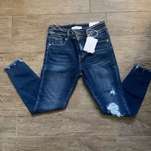 KanCan- Gemma High Rise Double button Ankle Skinny